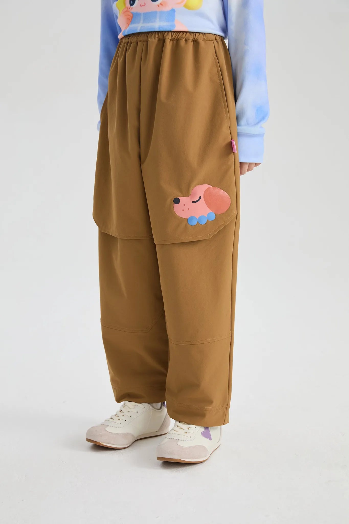 Poco Blush Dachshund & Snowman Functional Parachute Pants