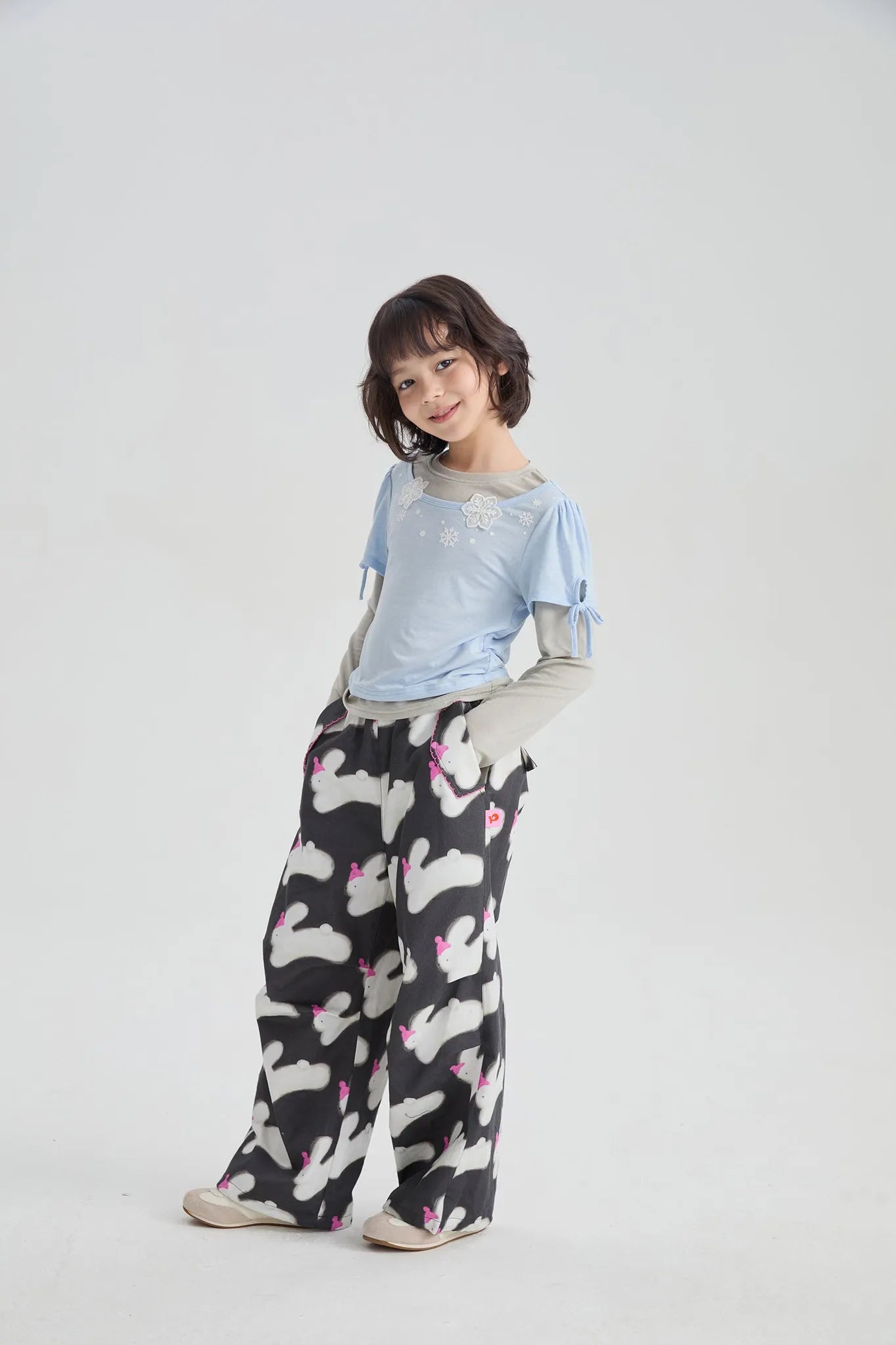 Poco Blush Running Bunny Cotton Parachute Pants
