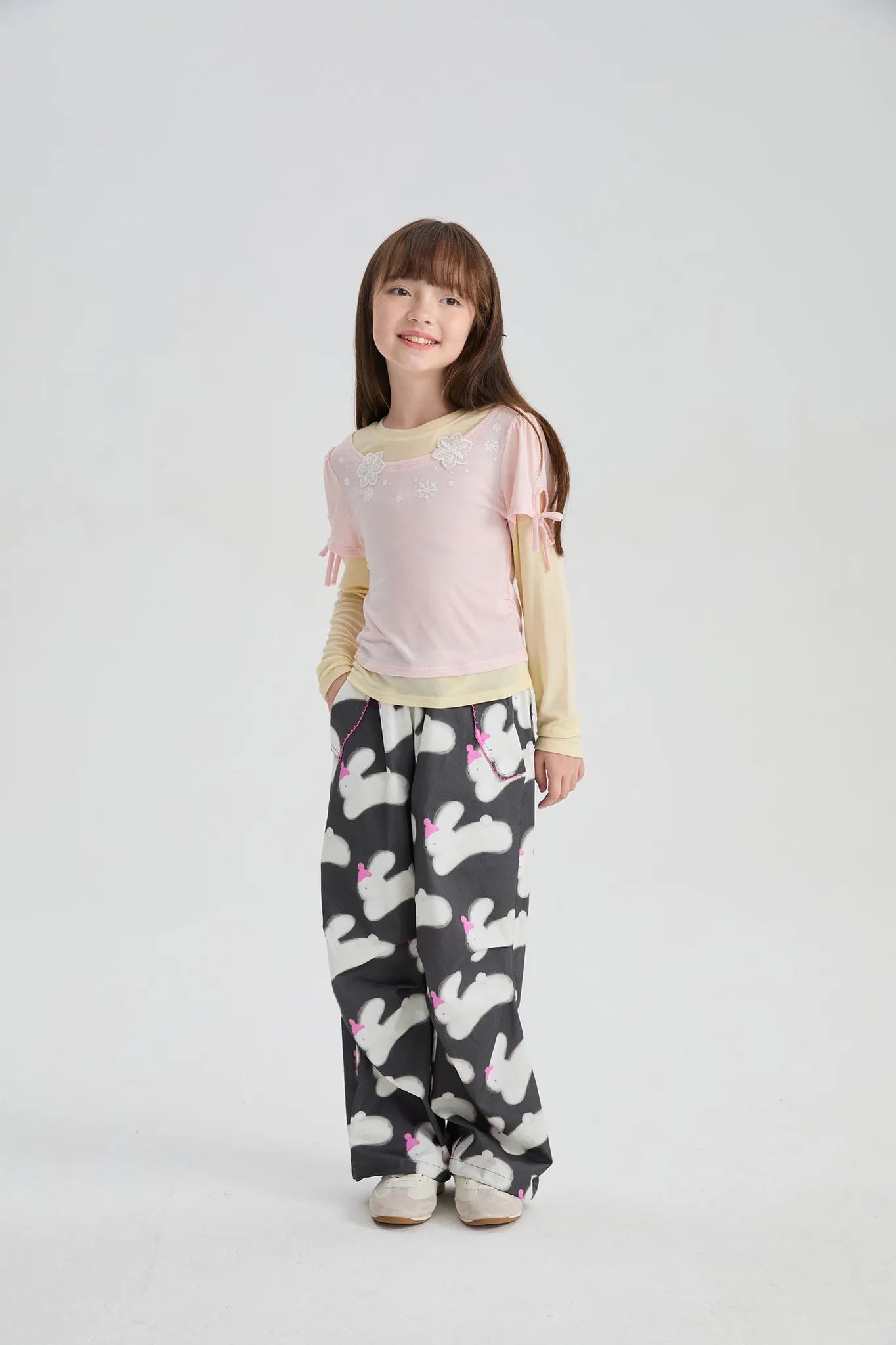 Poco Blush Running Bunny Cotton Parachute Pants