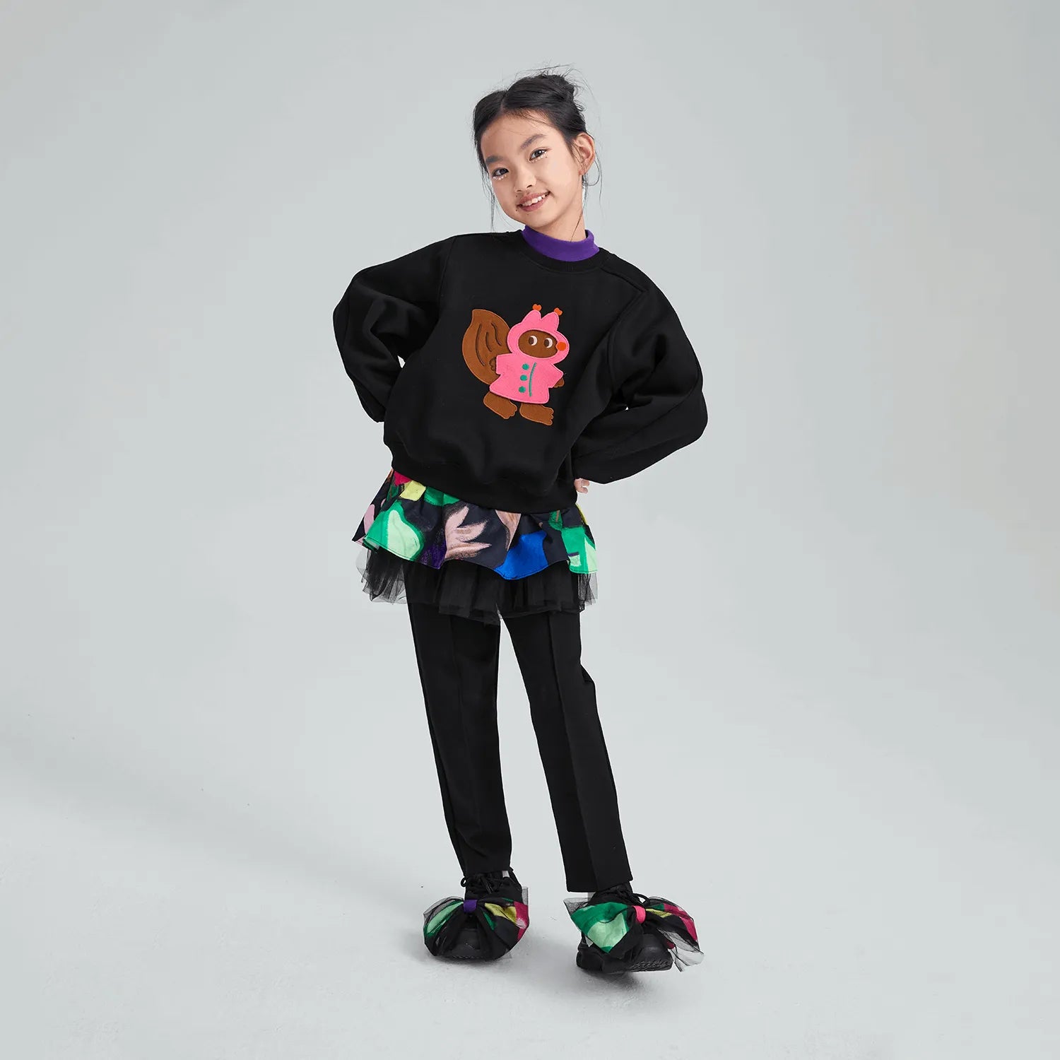 Poco Blush Magic Patch Squirrel Fleece Sweatshirt