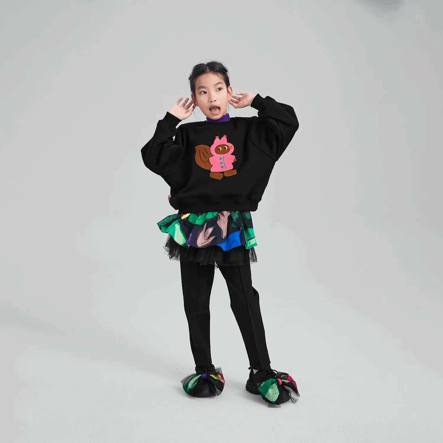 Poco Blush Magic Patch Squirrel Fleece Sweatshirt