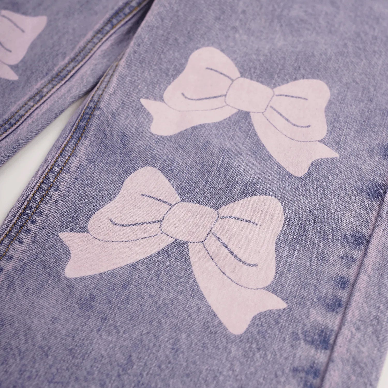 Poco Blush Butterfly Dream Fleece-Lined Stretch Denim Jeans