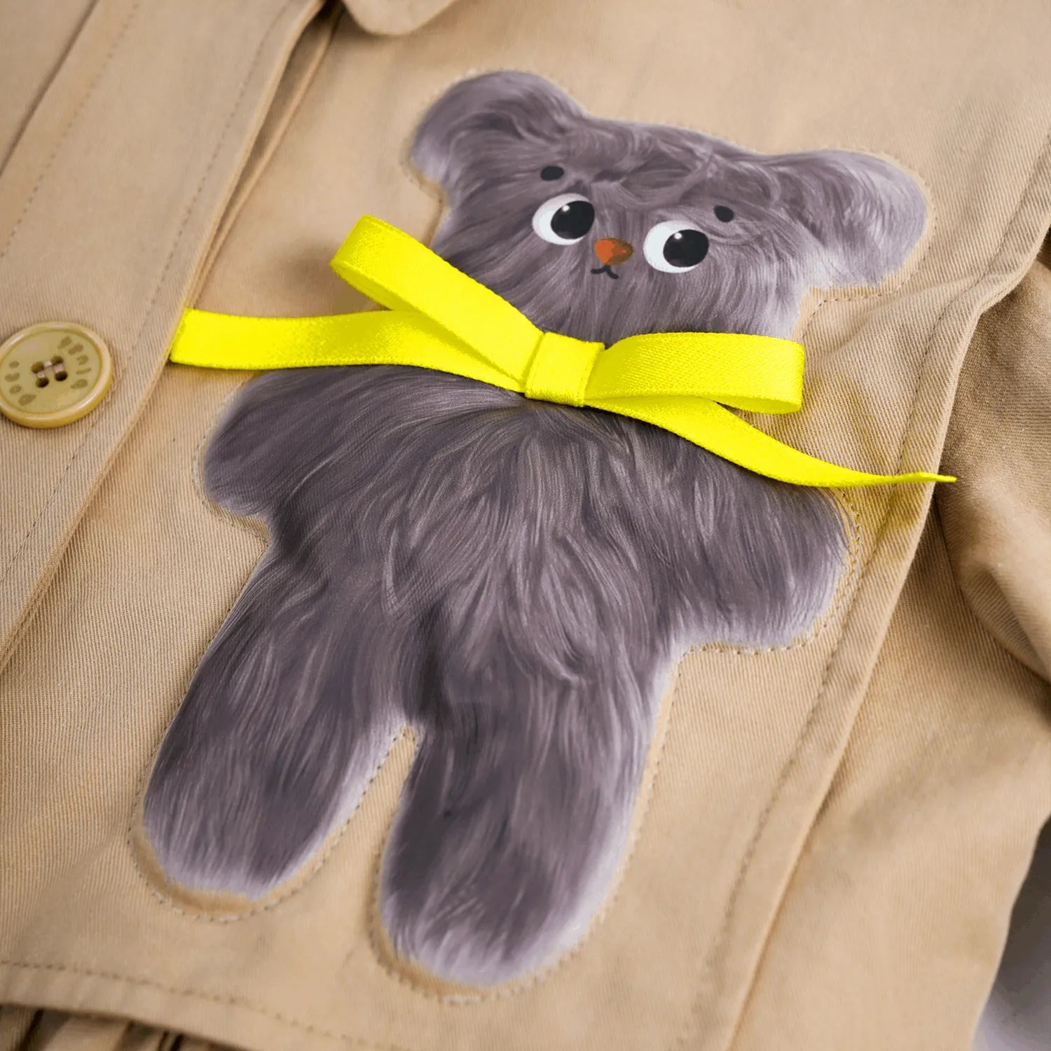 Poco Blush Ribbon Bear Trench Coat