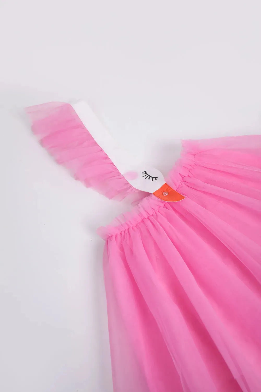 Poco Blush 3D Swan Head Mesh Suspender Dress