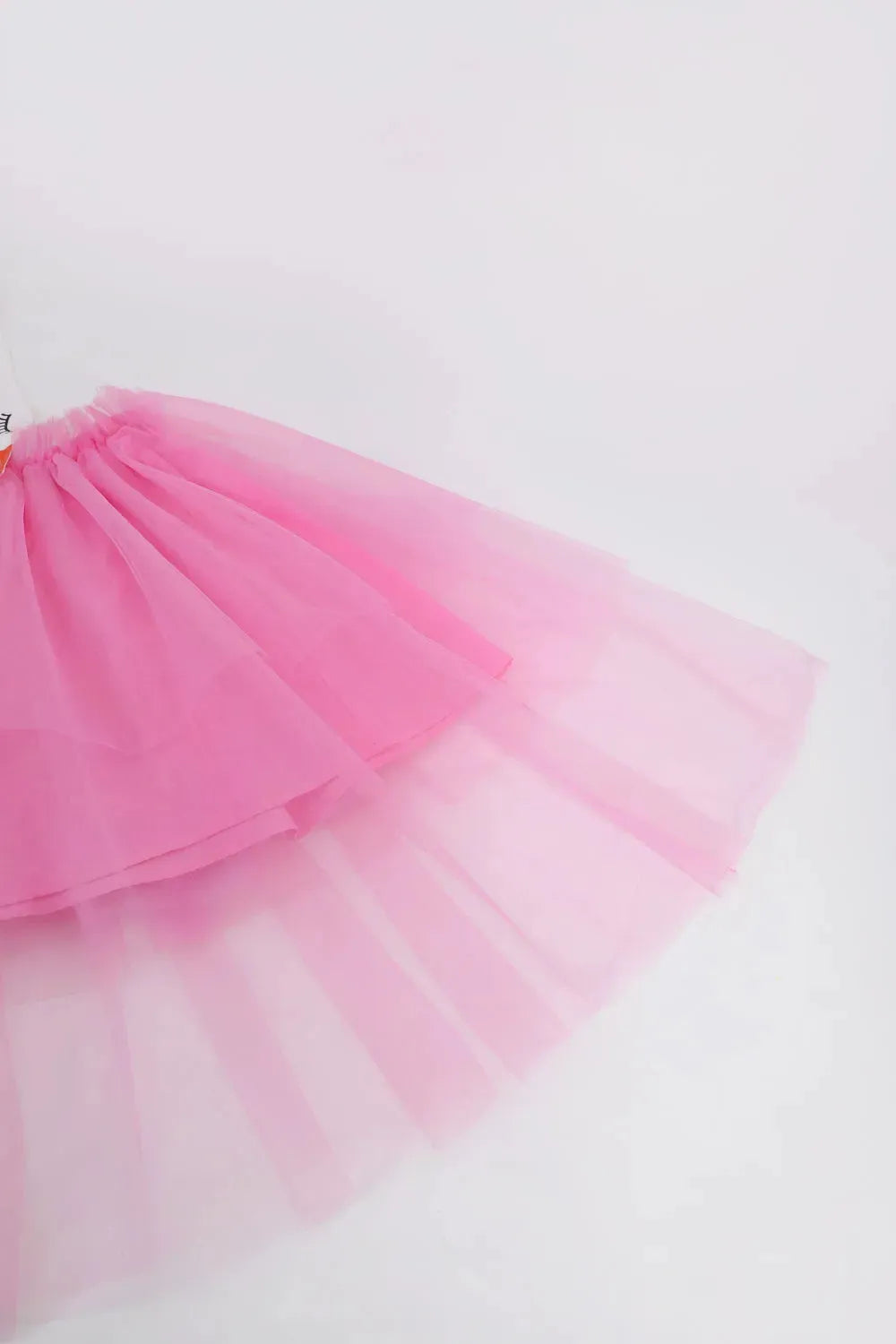 Poco Blush 3D Swan Head Mesh Suspender Dress