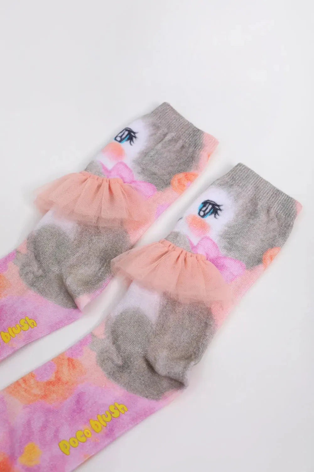 Poco Blush Bunny Garden Mesh Knee Socks