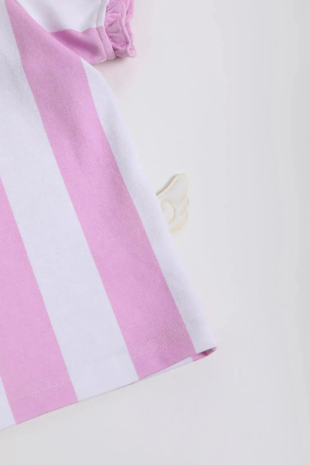 Poco Blush Swan Ballet Print Ruffle Polo Tee