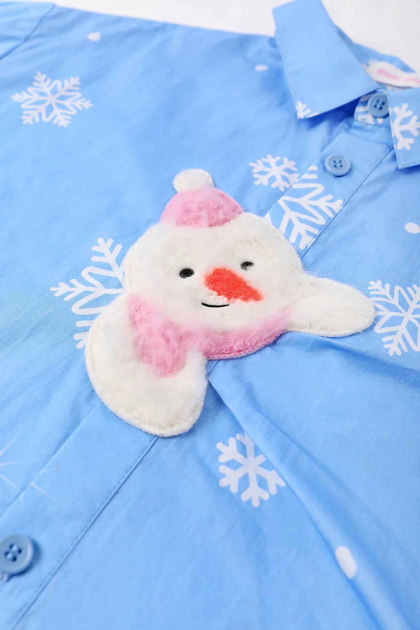 Poco Blush Snow Child Embroidered Cotton Shirt