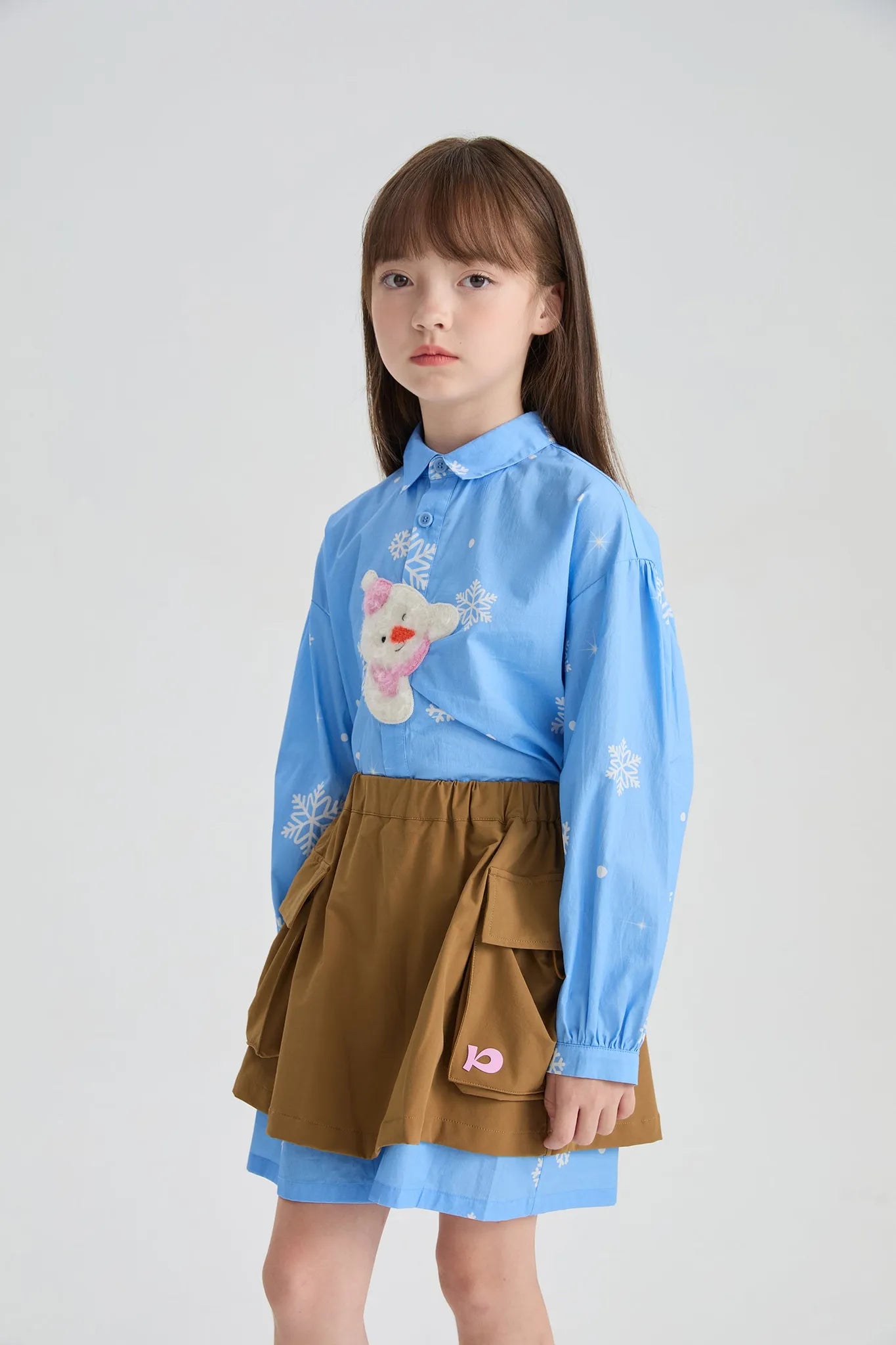 Poco Blush Snow Child Embroidered Cotton Shirt