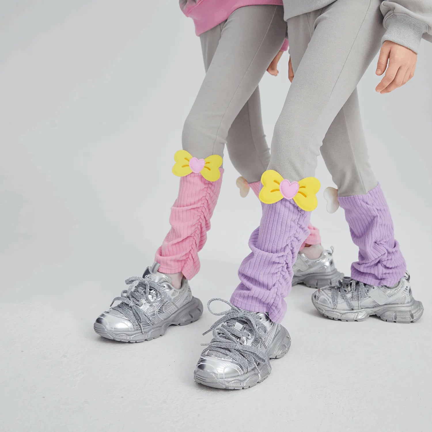 Poco Blush Bow-Cuff Fleece Leggings