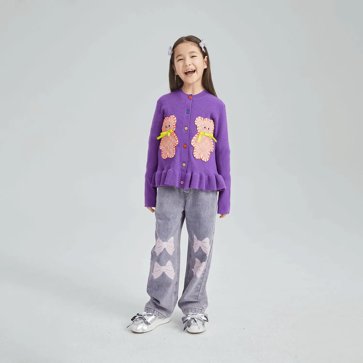 Poco Blush Raspberry Teddy Ruffle Cardigan