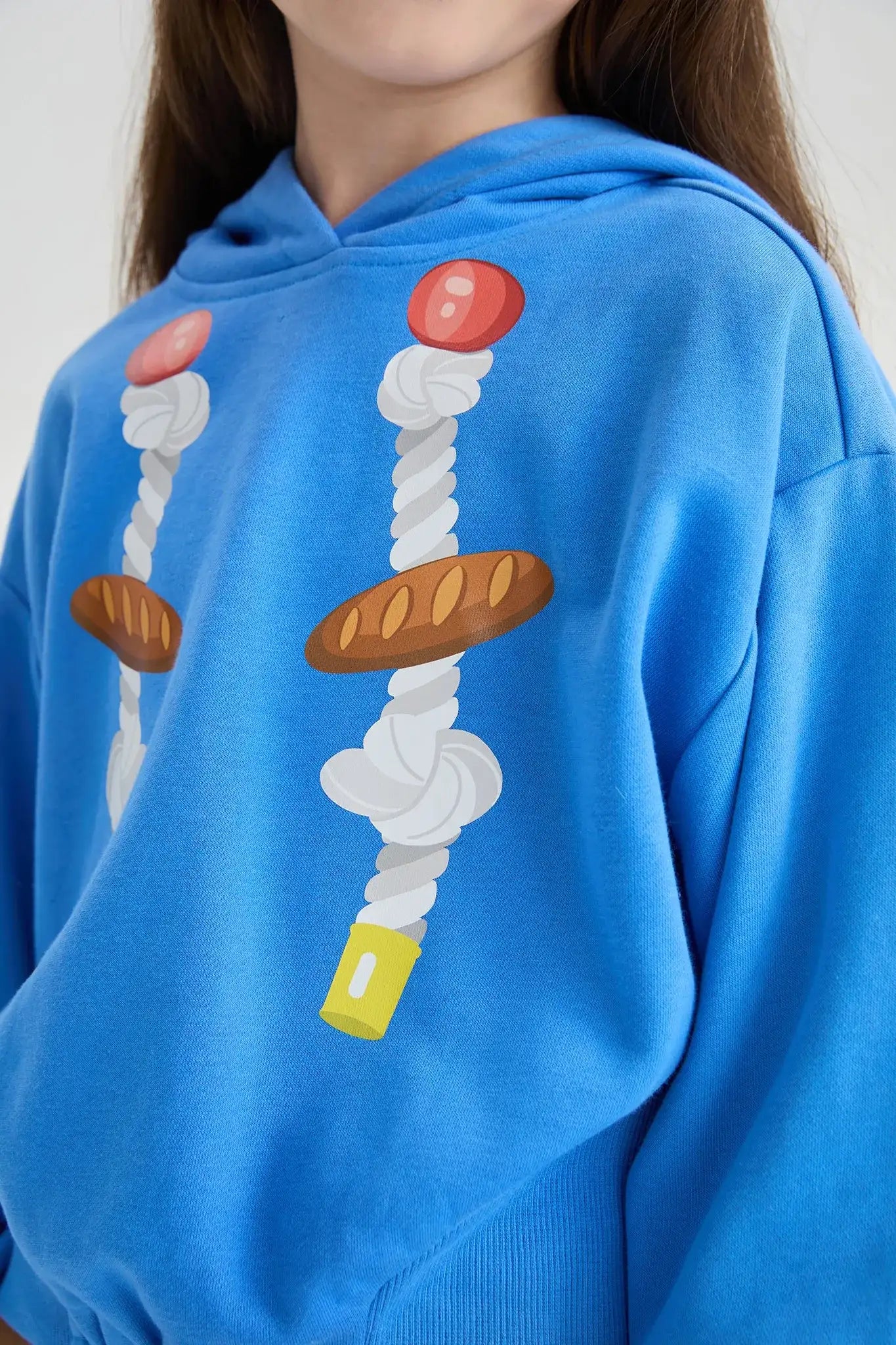 Poco Blush Bread Rope Print Short Hoodie