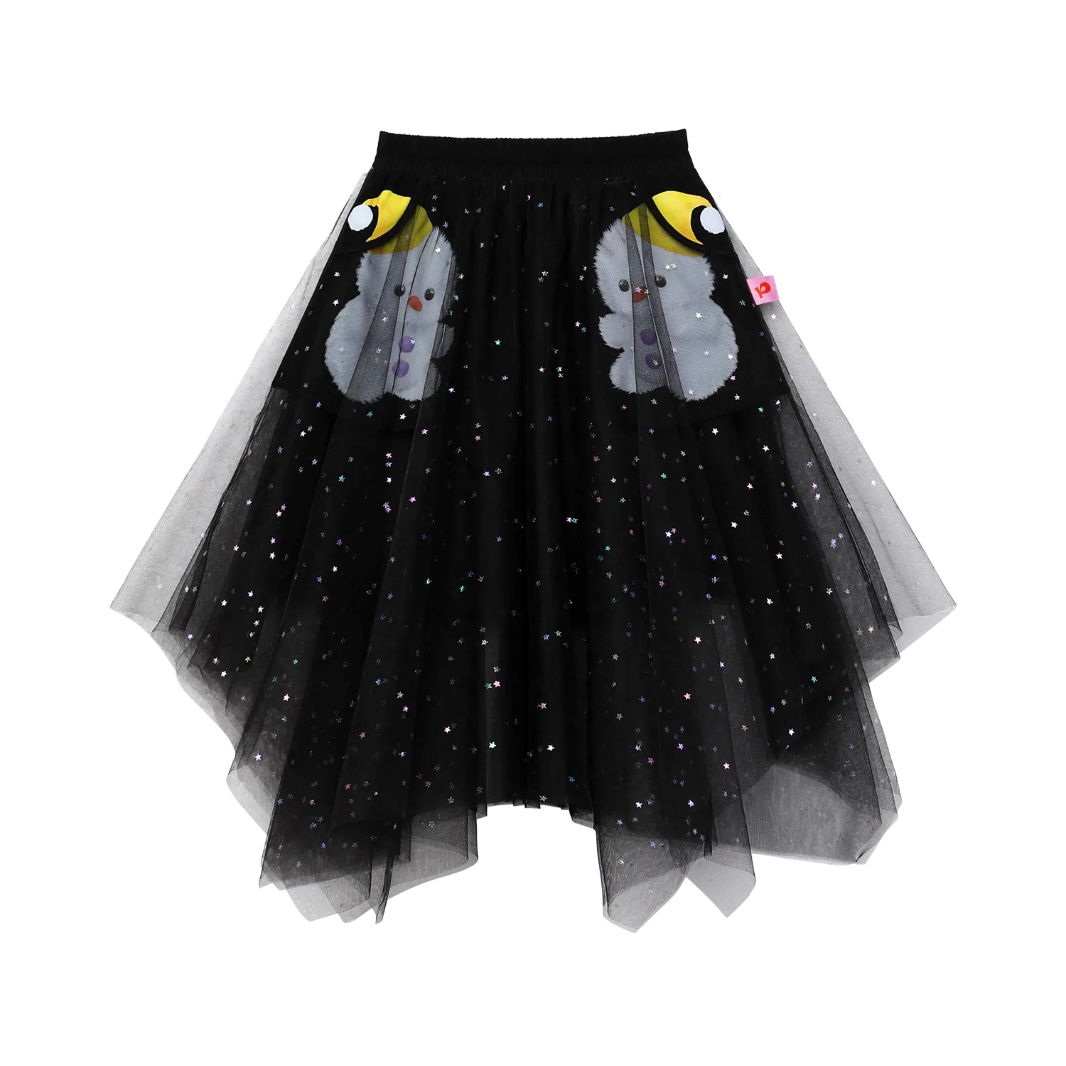 Poco Blush Starry Tulle Sequin Skirt Black