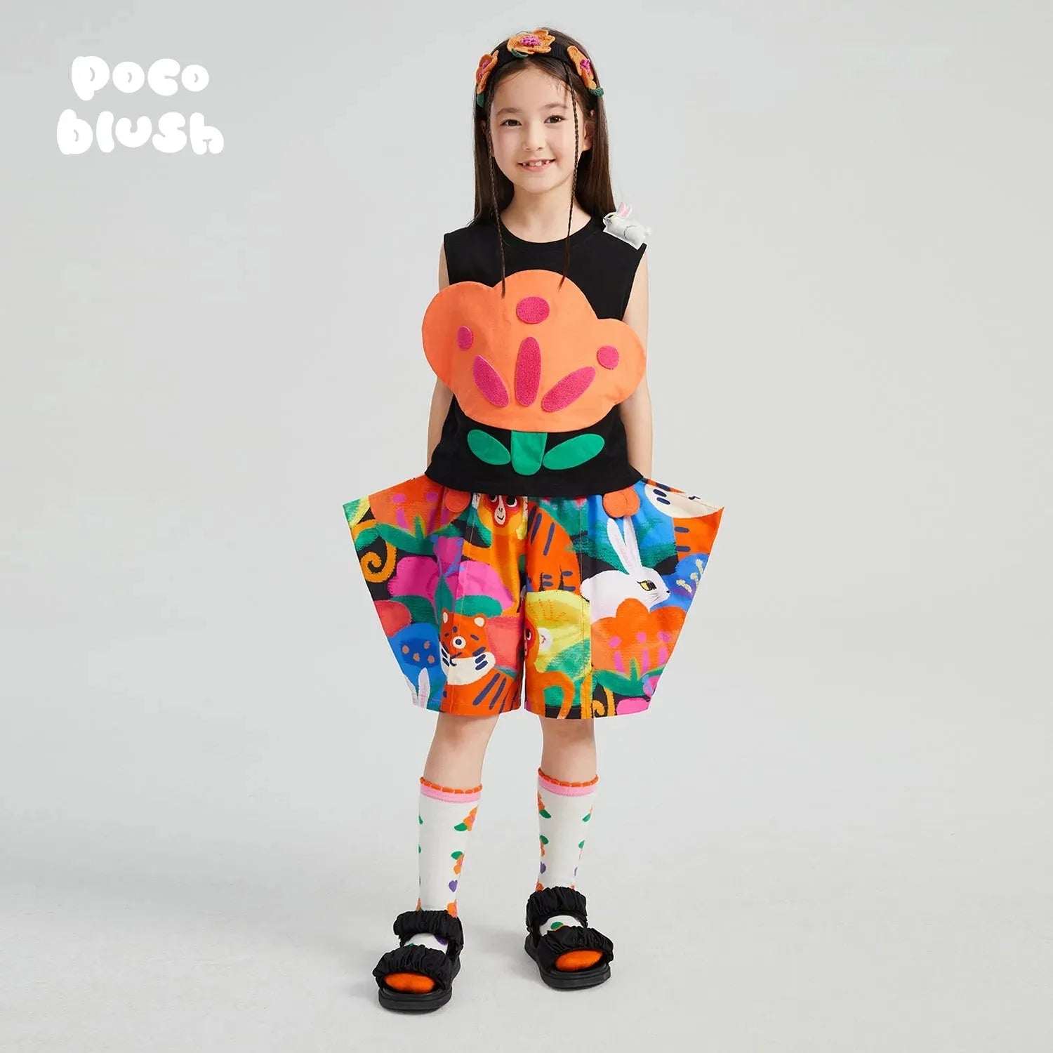 Poco Blush Big Camellia Badge Tank