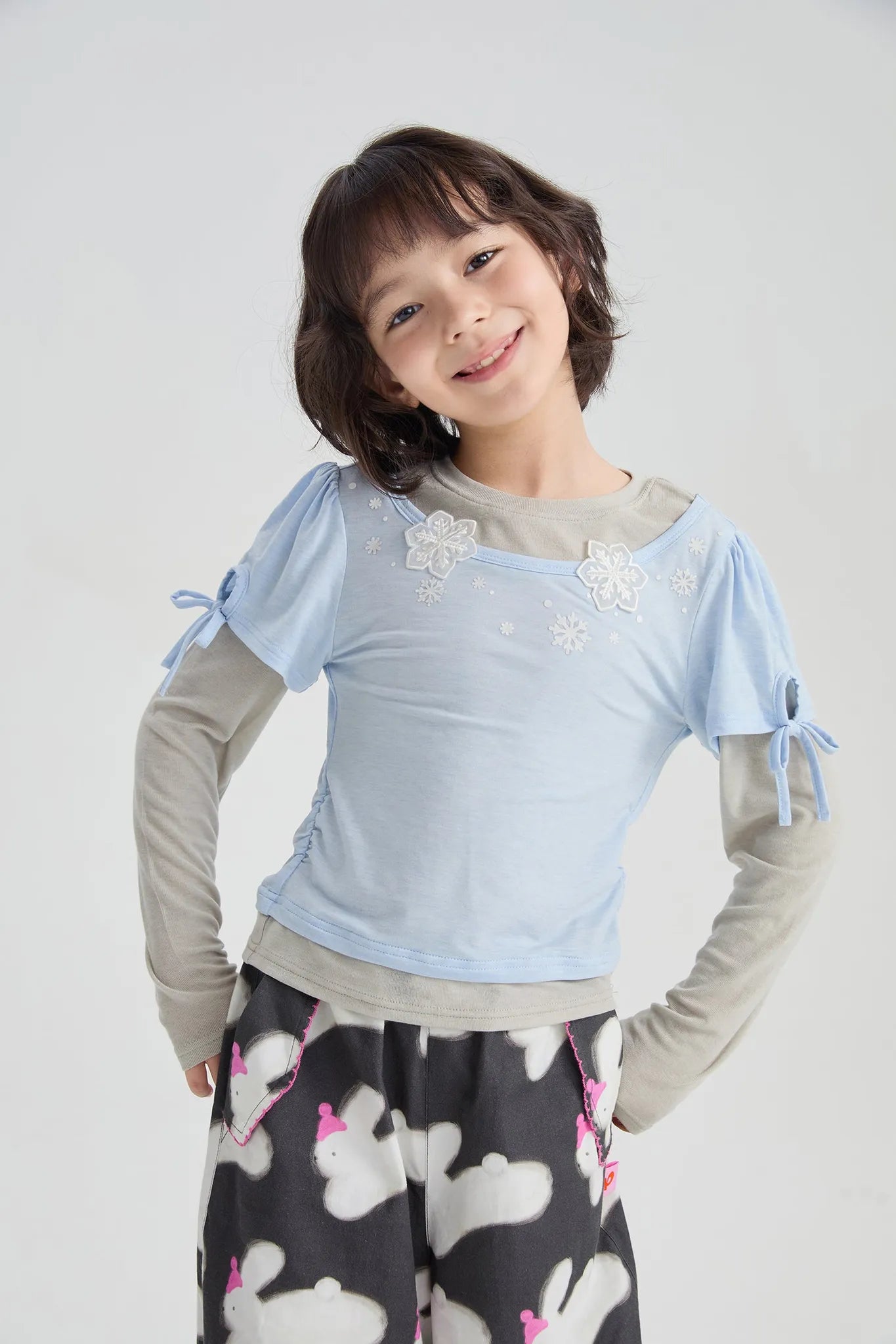 Poco Blush Snowflake Wool-Blend Layered Tee