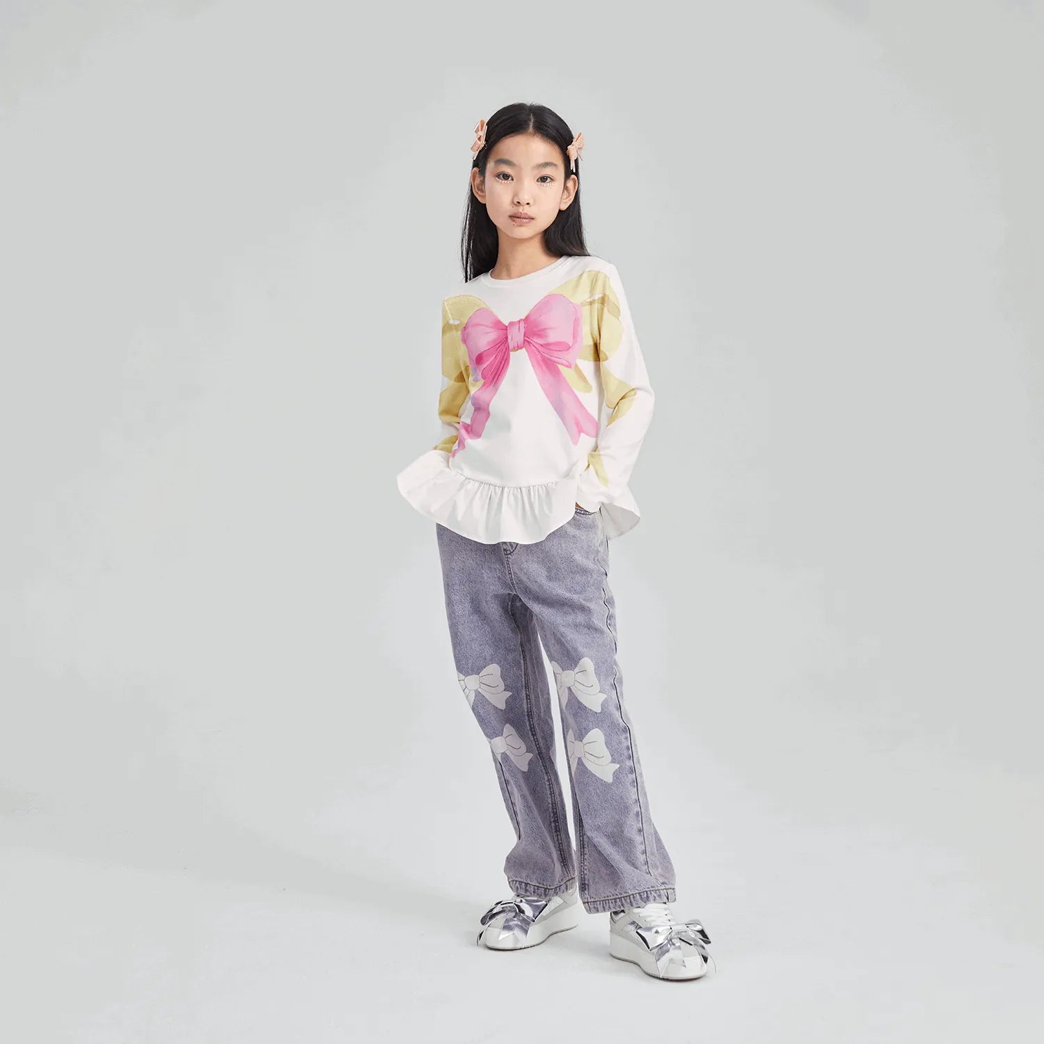 Poco Blush Bow-Trim Fleece Base Top