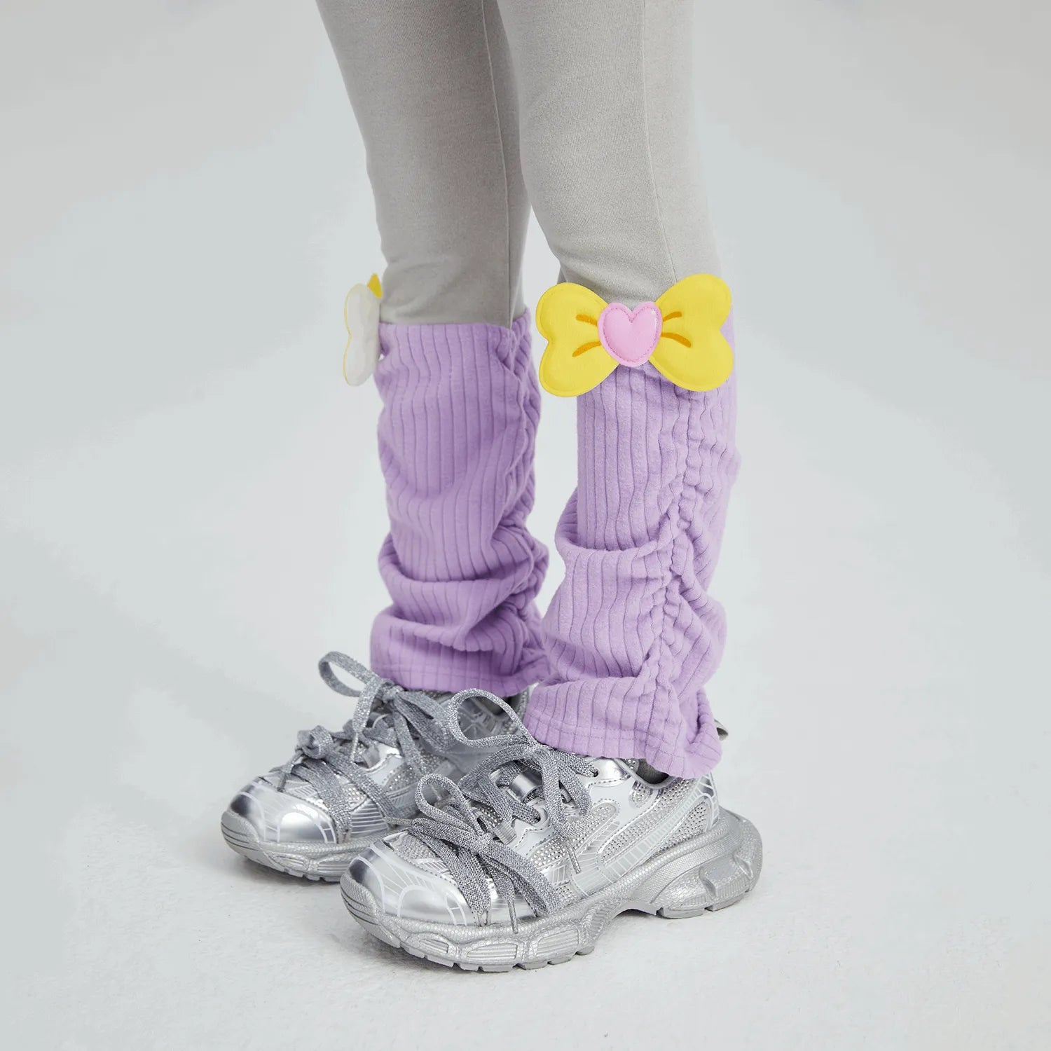 Poco Blush Bow-Cuff Fleece Leggings