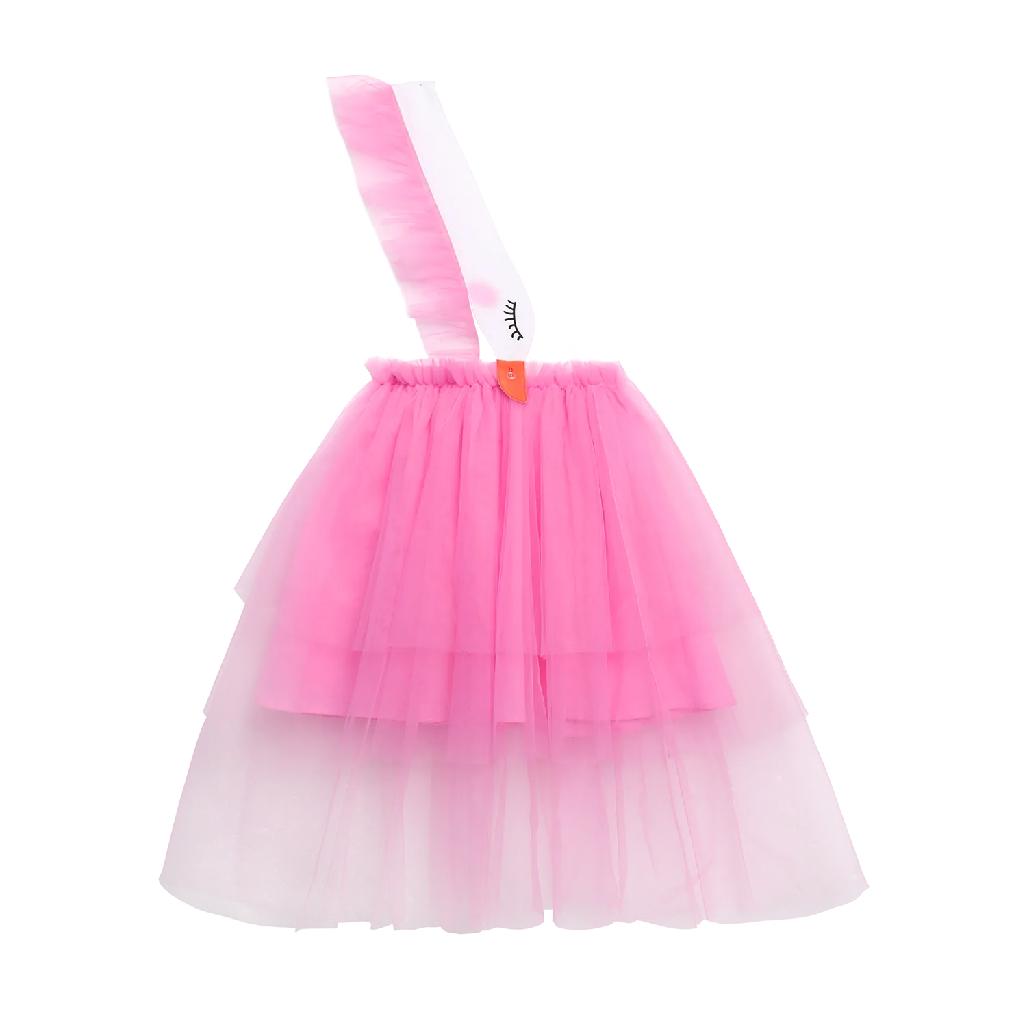 3D Swan Head Mesh Suspender Dress  Poco Blush