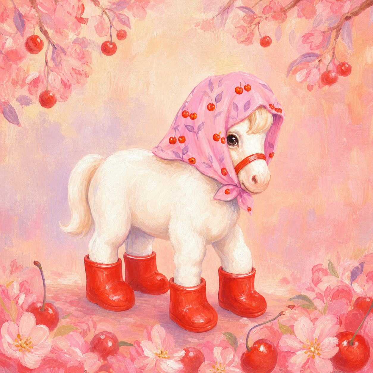 Poco Blush Little Cherry Pony print story hero