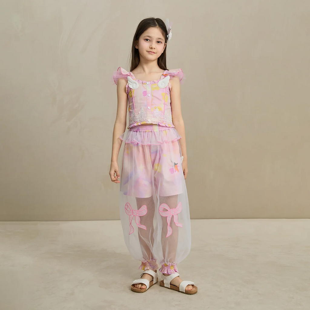 Poco Blush Swan Mesh Overlay Anti-Mosquito Pants