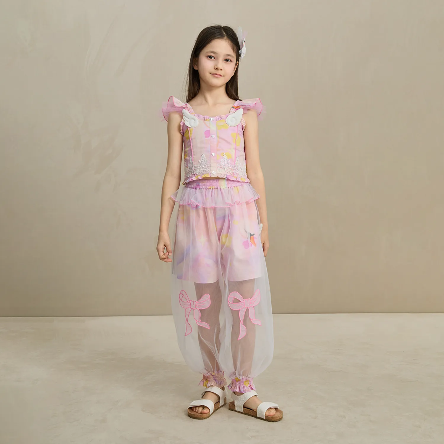 Poco Blush Swan Mesh Overlay Anti-Mosquito Pants
