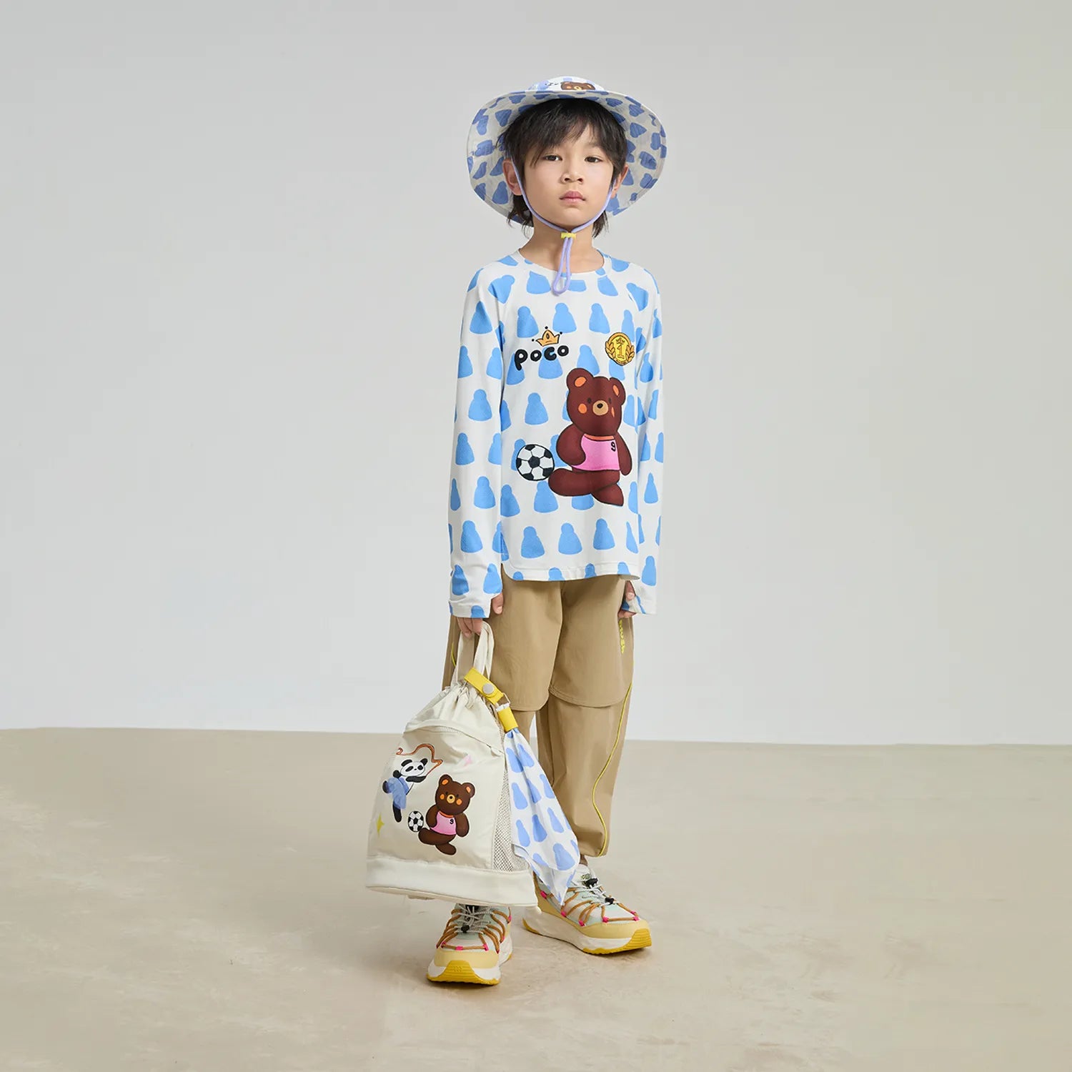 Poco Blush Football Bear UPF 50+ Sports Tee