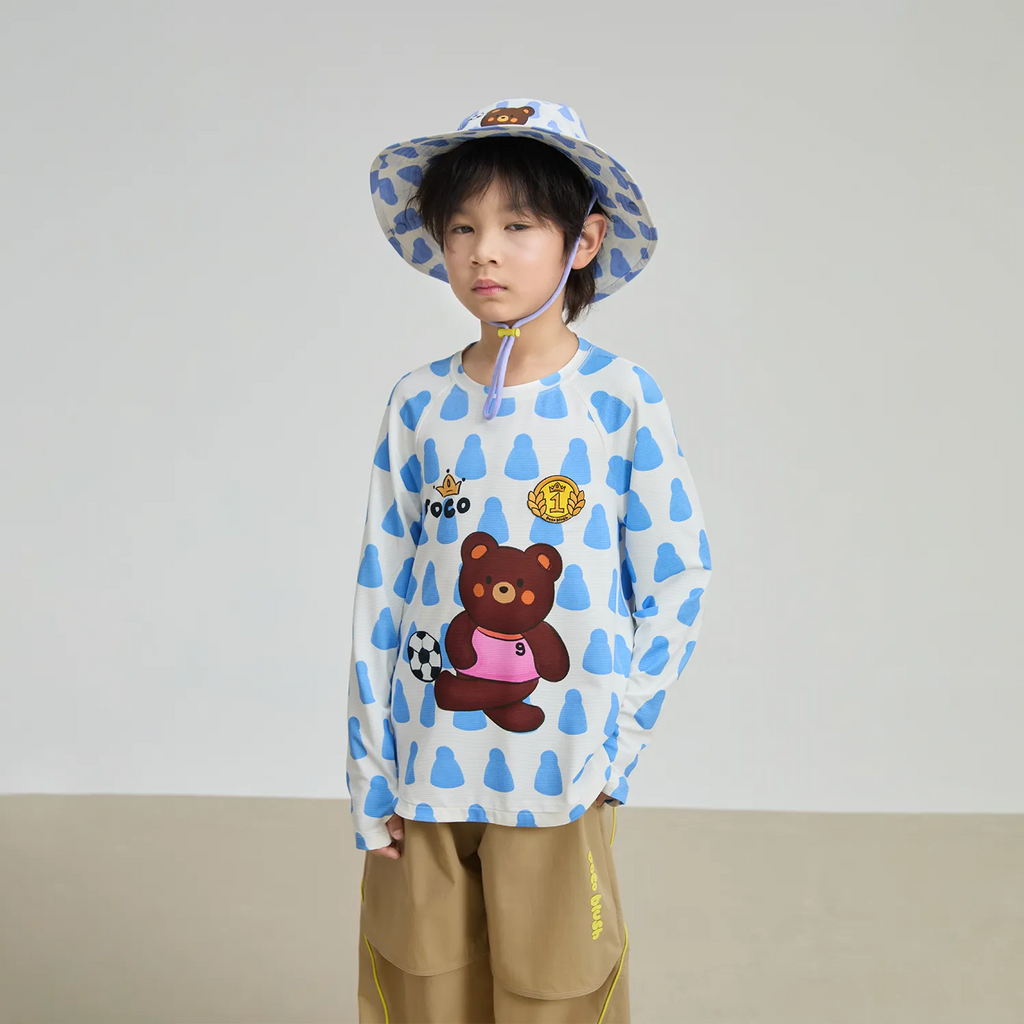 Poco Blush Football Bear UPF 50+ Sports Tee