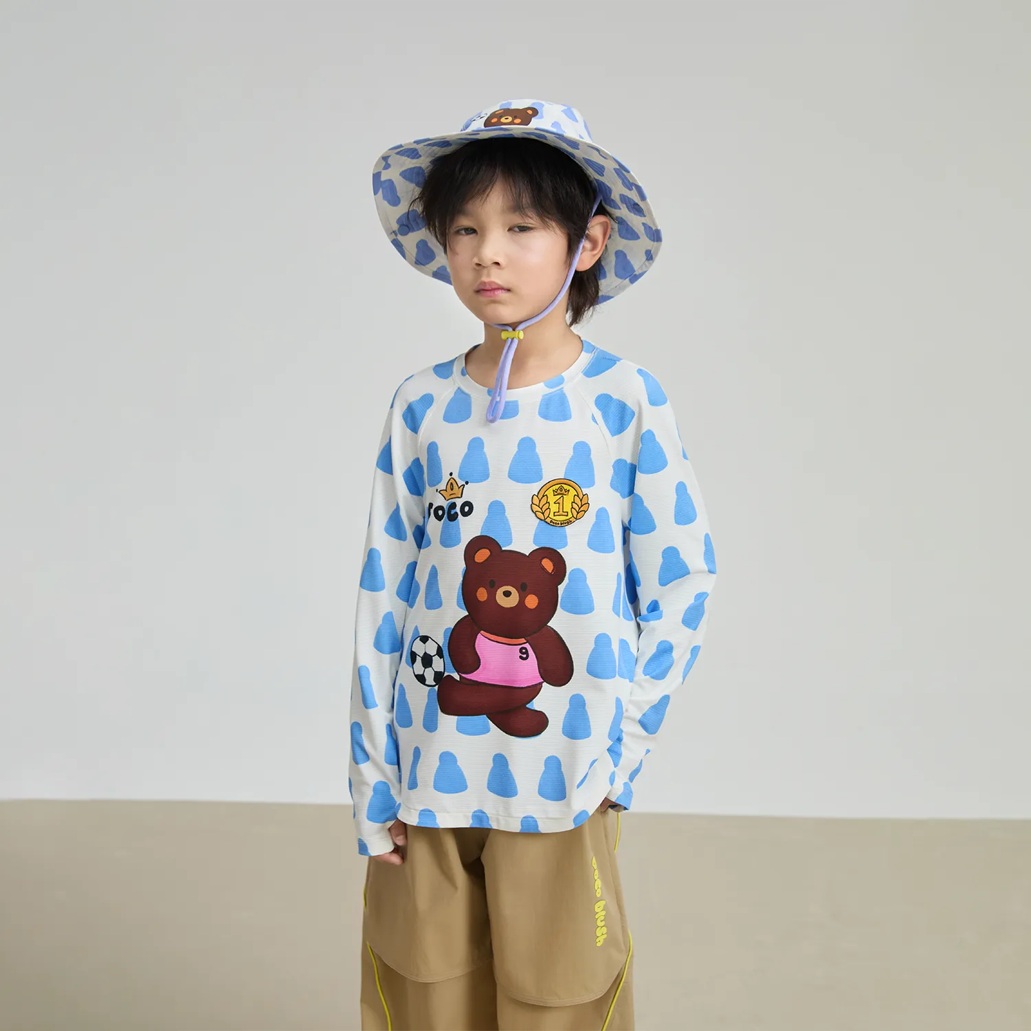 Poco Blush Football Bear UPF 50+ Sports Tee