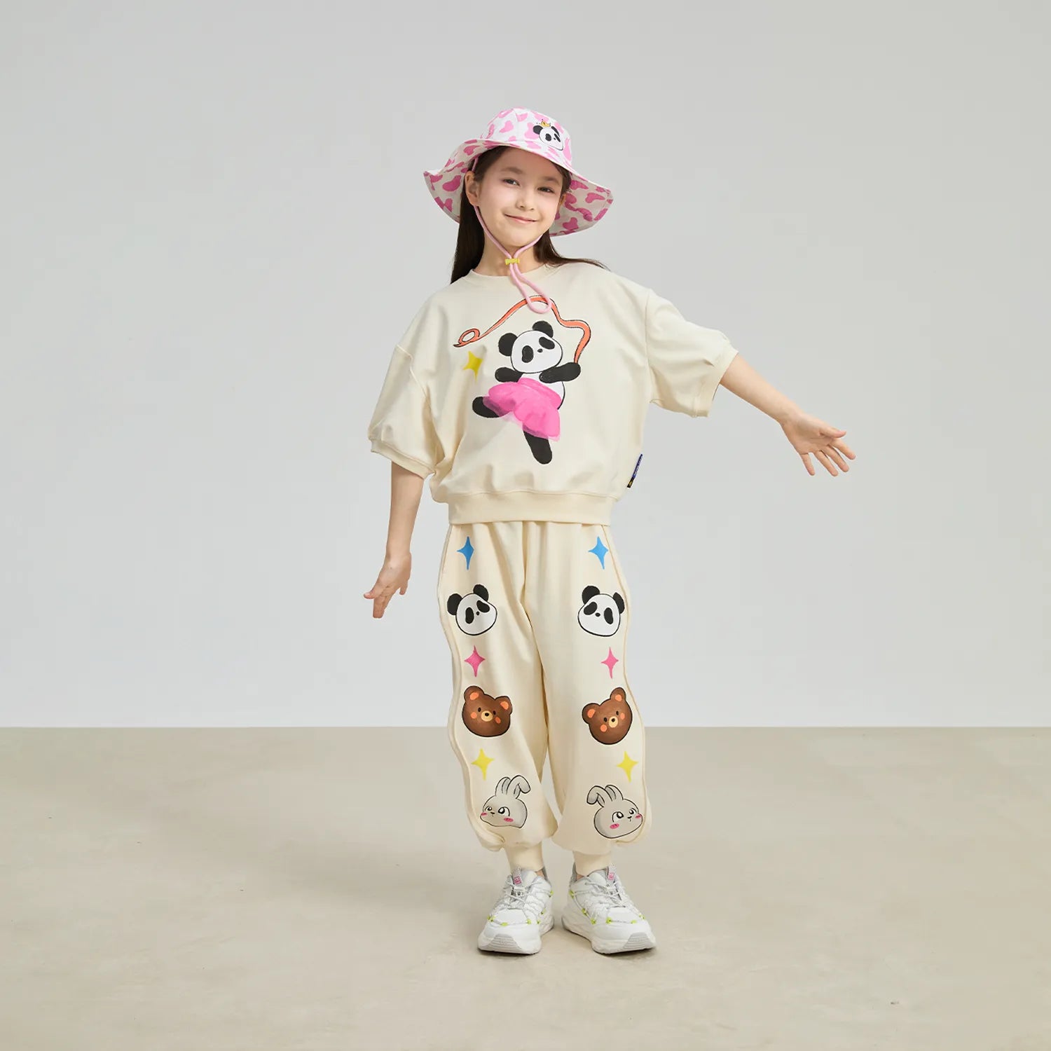 Poco Blush Dancing Panda Dry‑Fit Play Tee