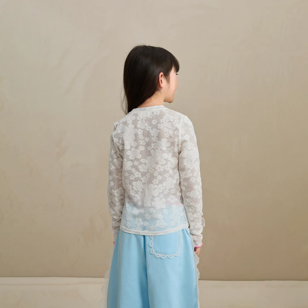 Poco Blush Butterfly Lace Mesh Layering Top