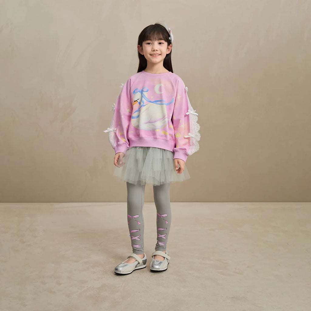Poco Blush Swan Lace Dream Sweatshirt