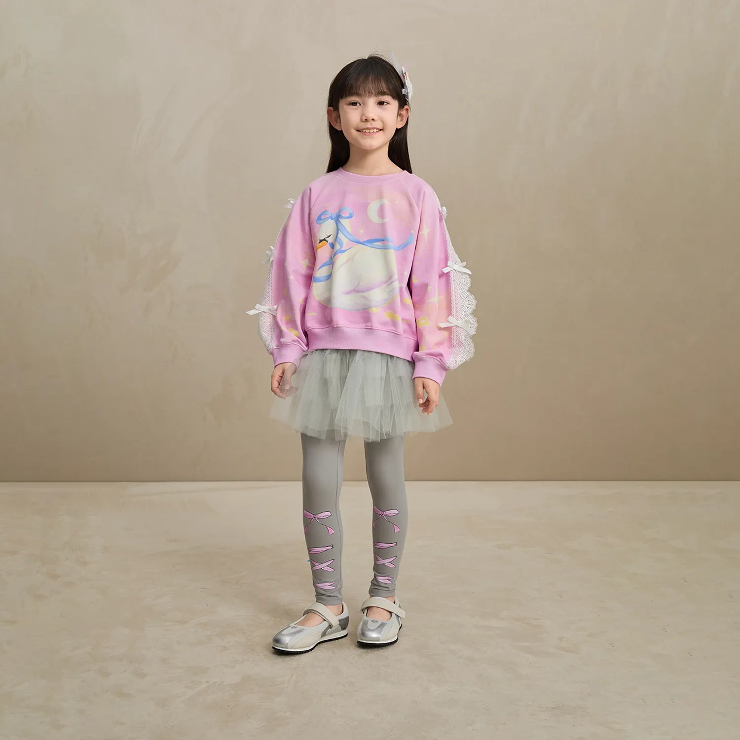 Poco Blush Swan Lace Dream Sweatshirt