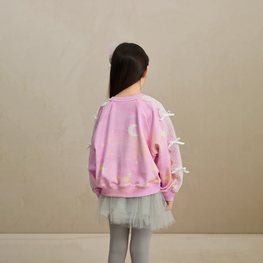 Poco Blush Swan Lace Dream Sweatshirt