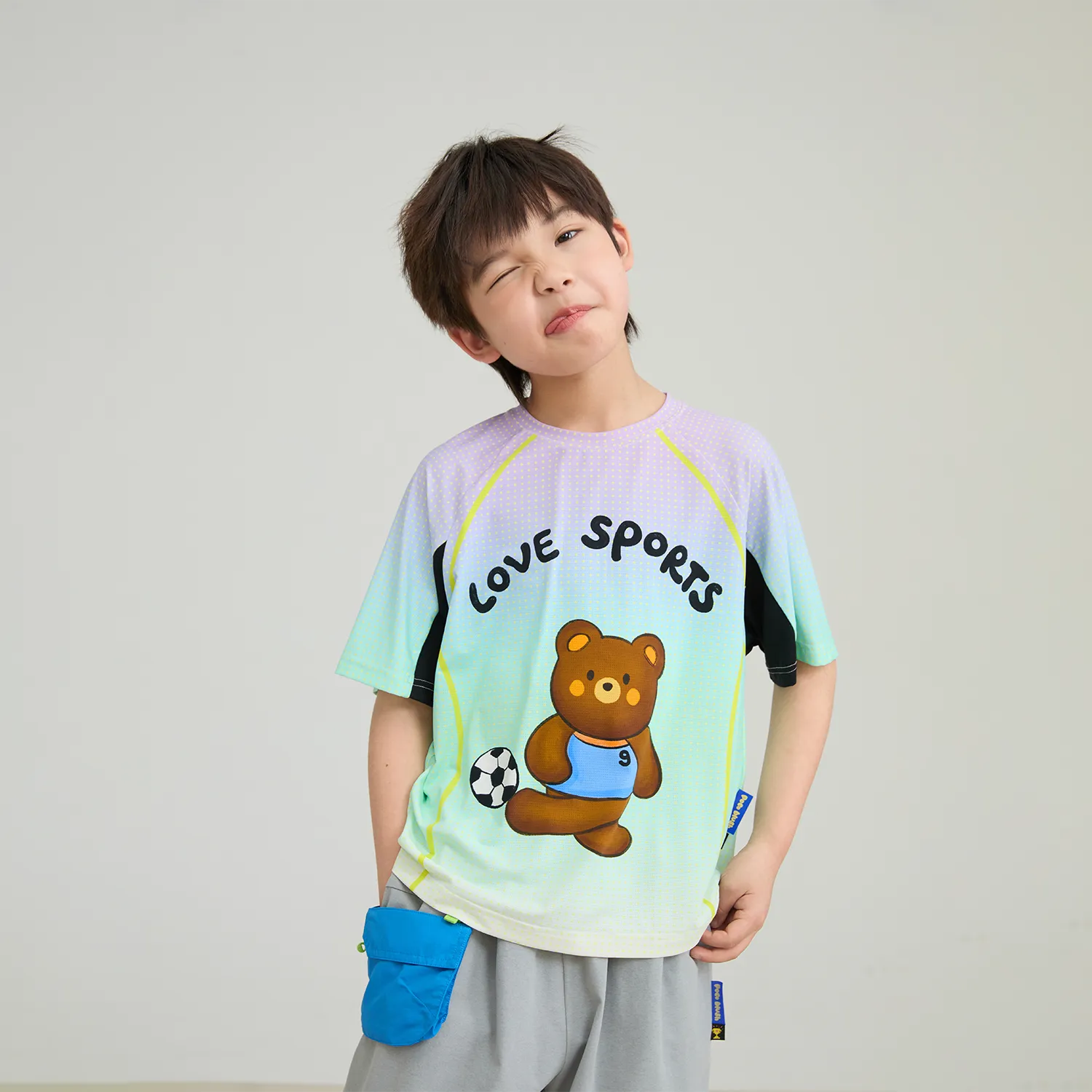 Poco Blush Football Bear Active Tee