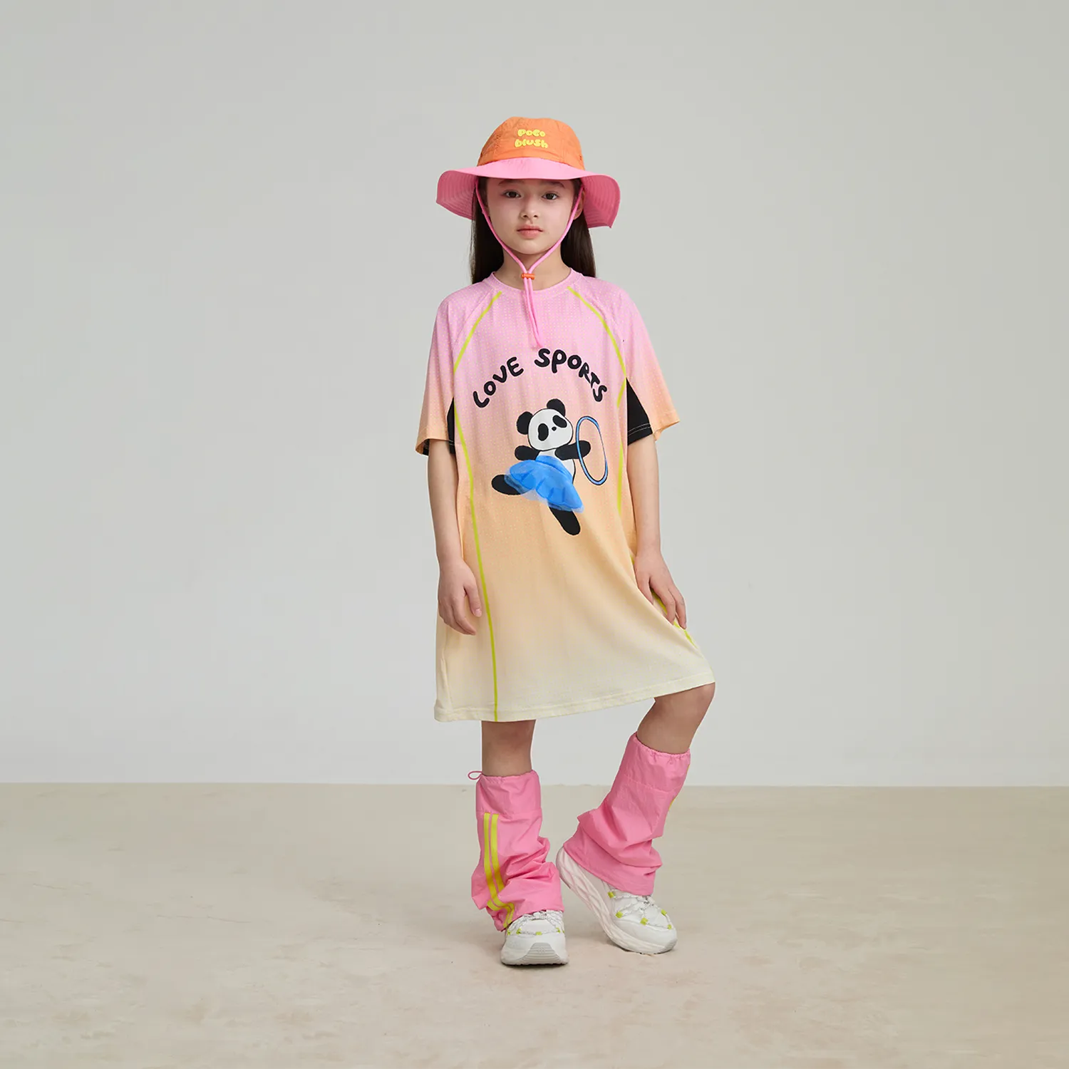 Poco Blush Longline Ribbon Panda Sport Dress