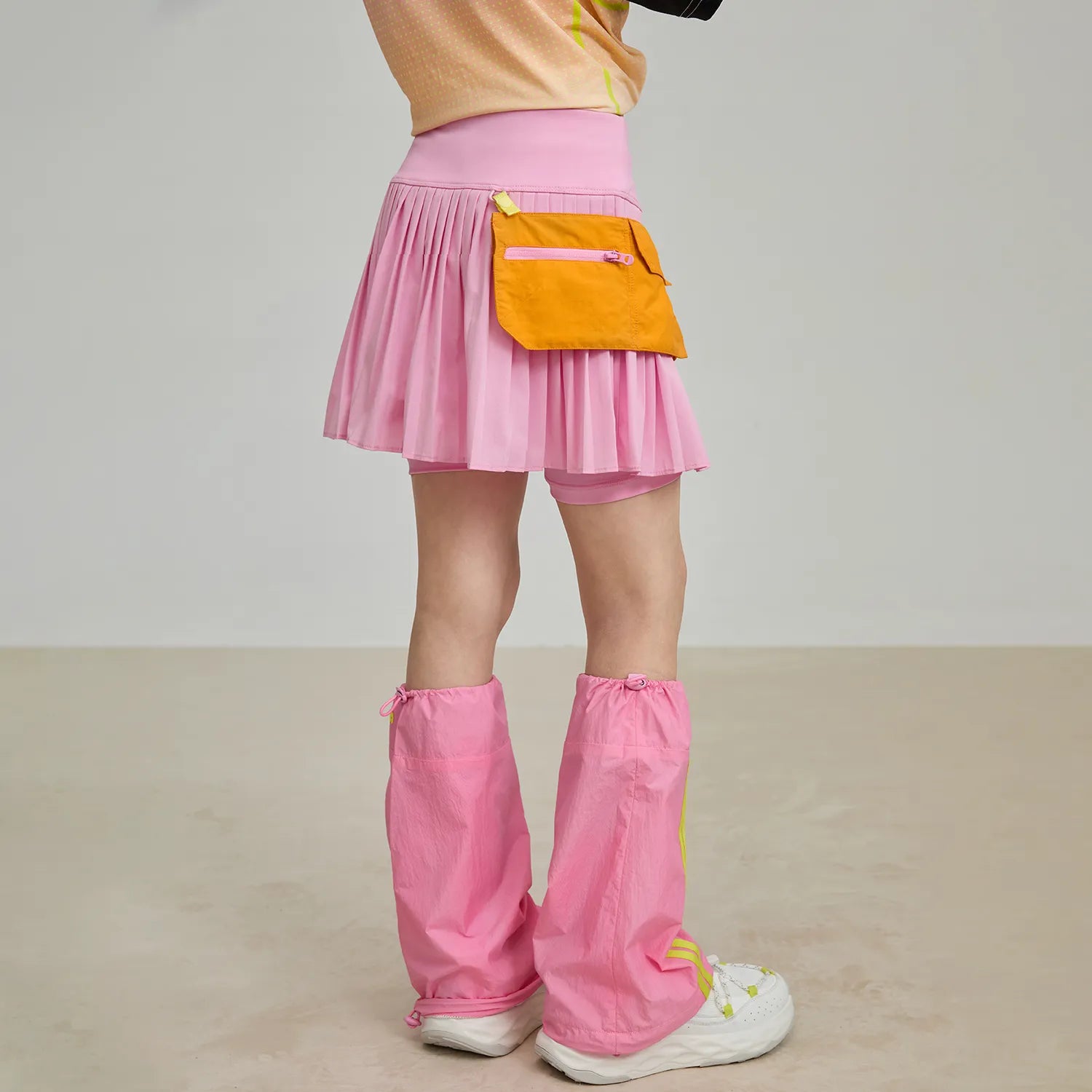 Poco Blush Pleated Skort with Detachable Belt Bag