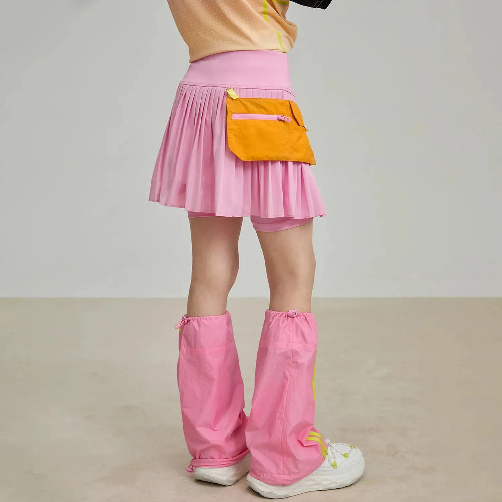 Poco Blush Pleated Skort with Detachable Belt Bag