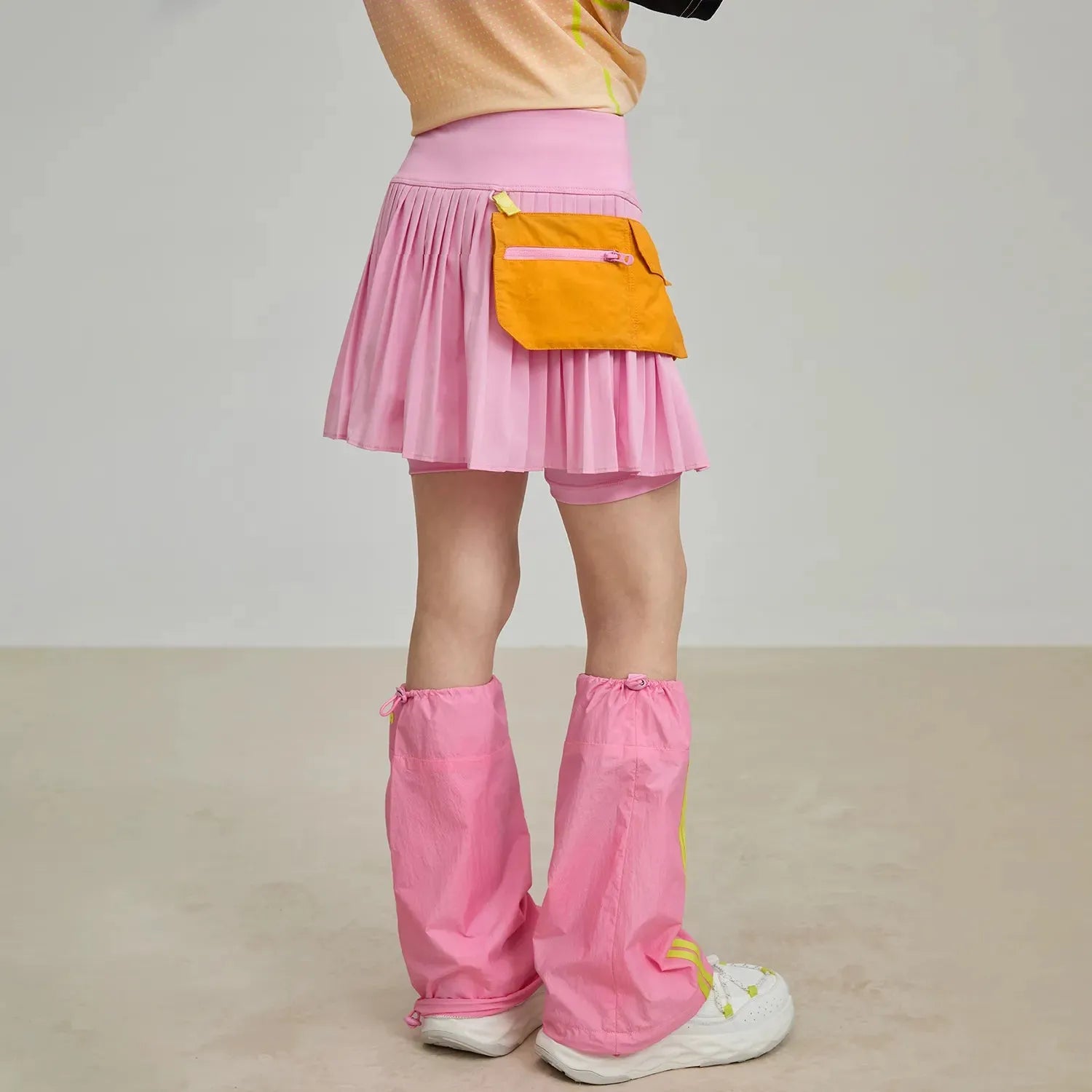 Poco Blush Pleated Skort with Detachable Belt Bag