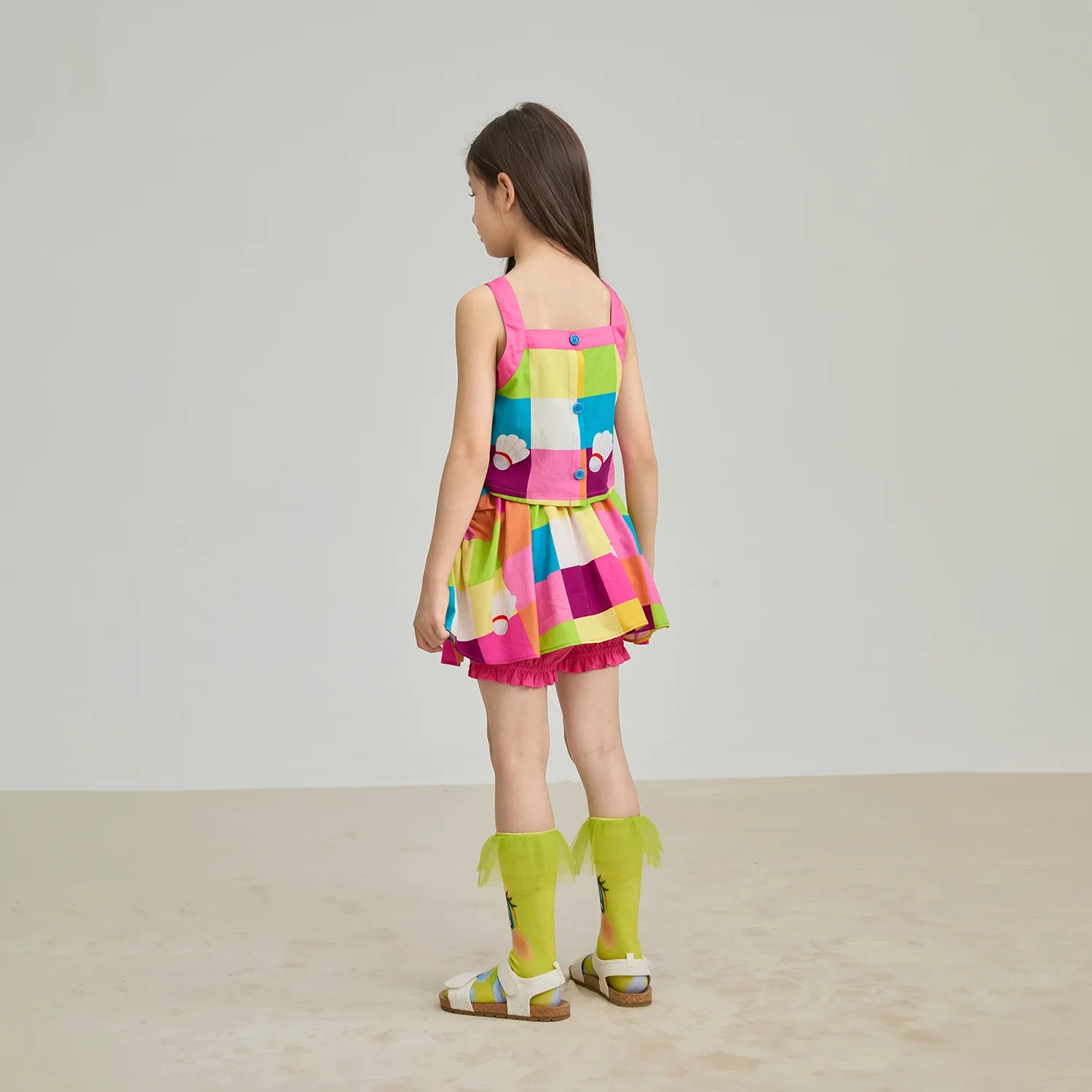 Poco Blush Color‑Pop Check Skort