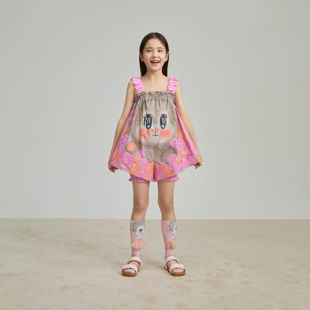 Poco Blush Fairy‑Garden Romper Skirt‑Short