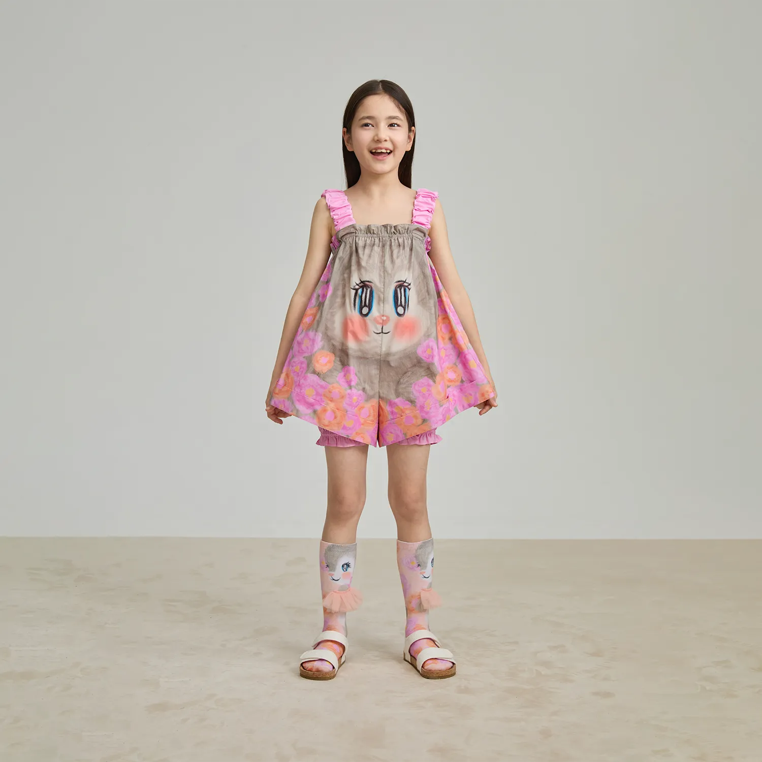 Poco Blush Fairy‑Garden Romper Skirt‑Short