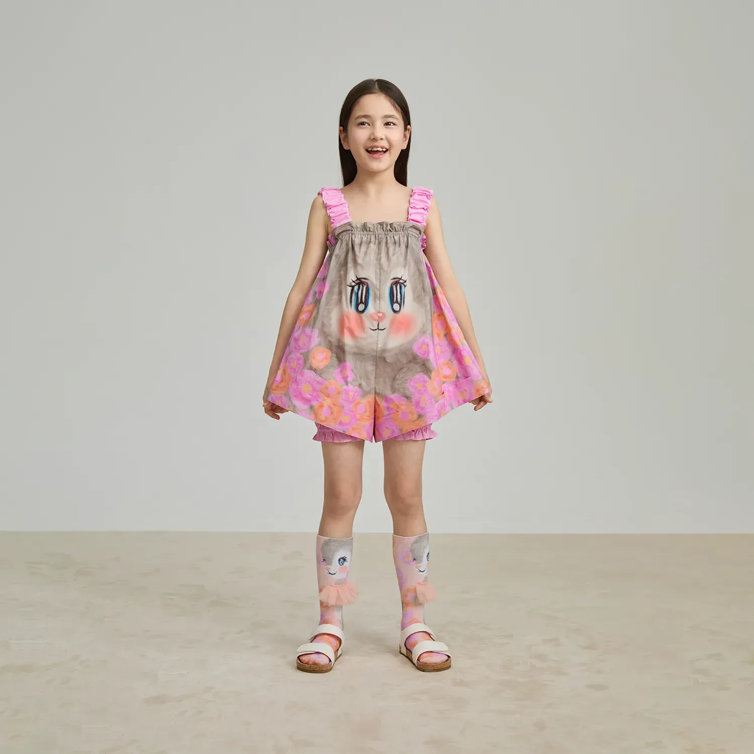 Poco Blush Fairy‑Garden Romper Skirt‑Short