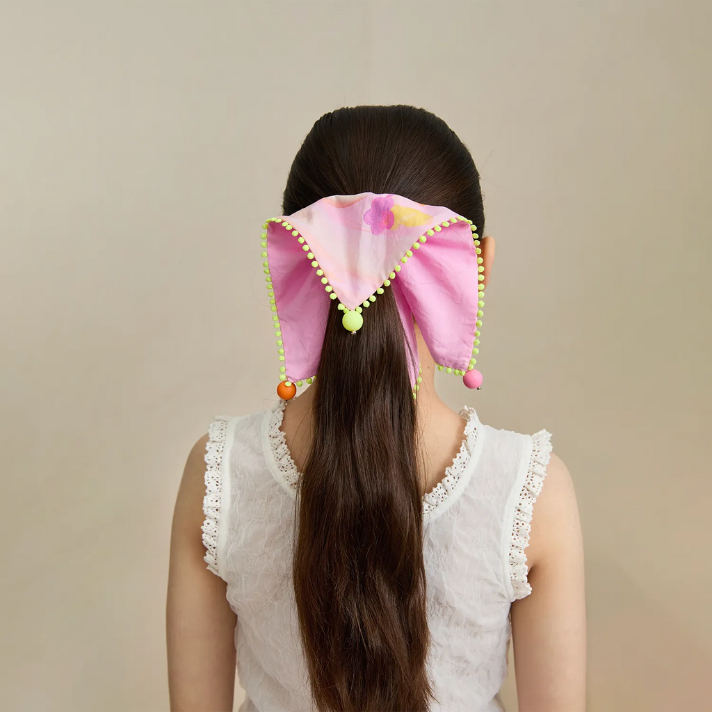 Poco Blush Swan Lake Print Hair Scrunchie