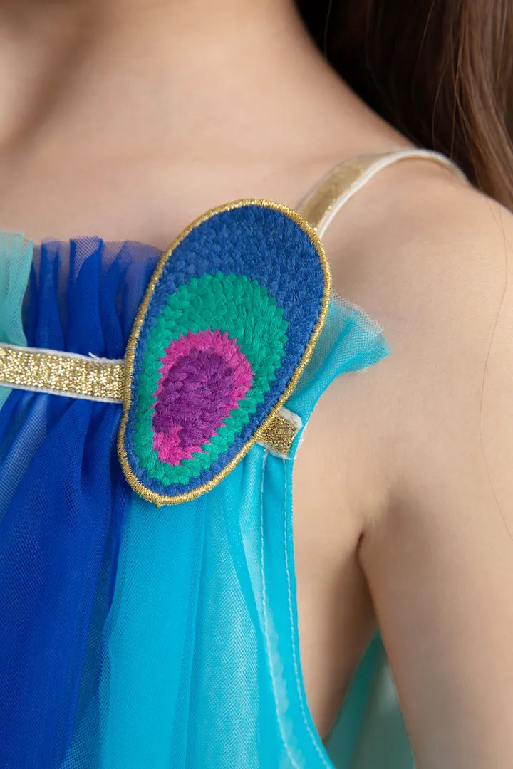 Poco Blush Peacock Dance Mesh Maxi