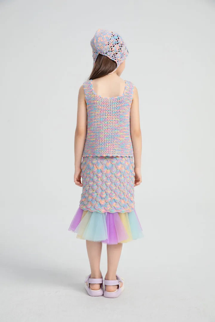 Poco Blush Mermaid Tail Knit Skirt