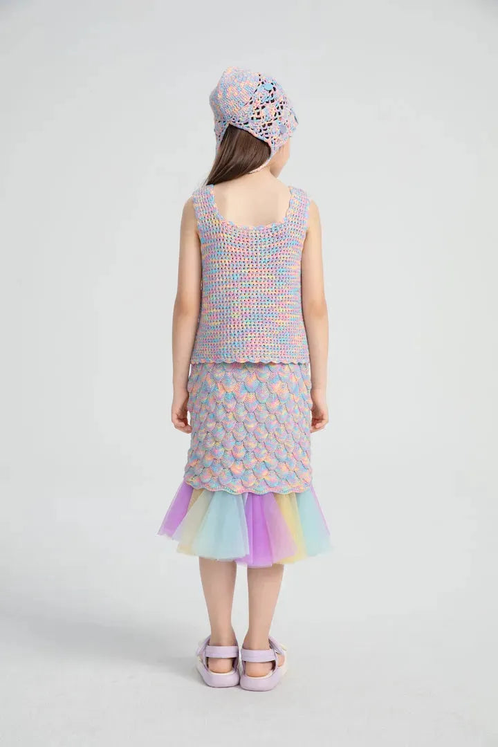 Poco Blush Mermaid Tail Knit Skirt