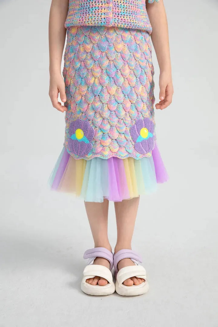Poco Blush Mermaid Tail Knit Skirt