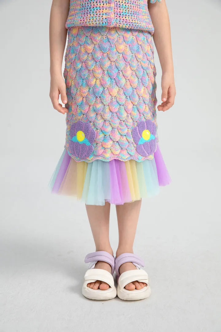 Poco Blush Mermaid Tail Knit Skirt