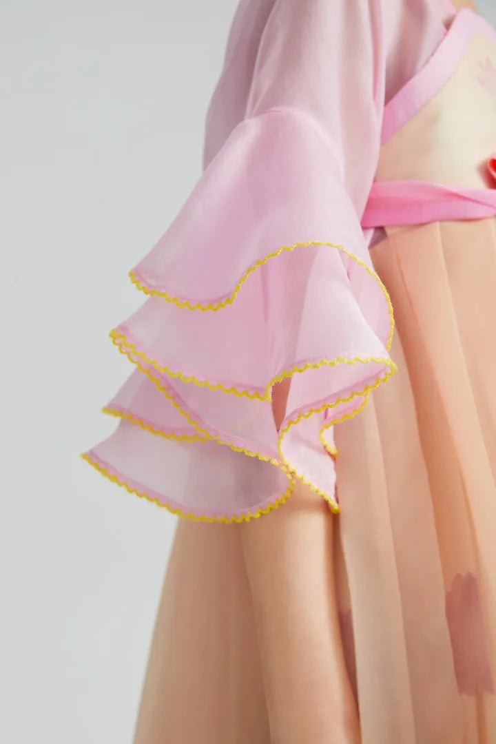 Poco Blush Lotus Sleeve Hanfu Dress