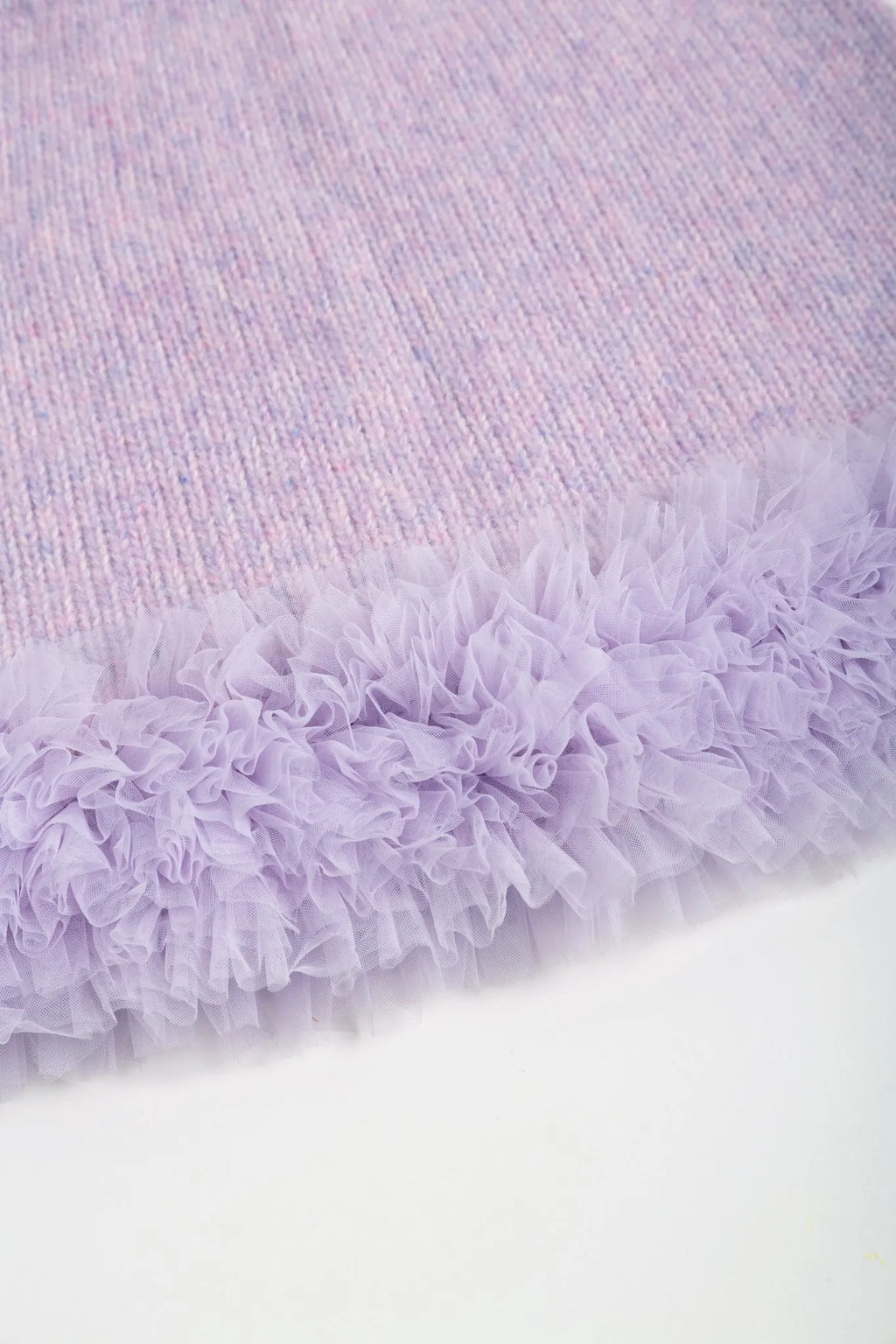 Poco Blush Puppy Knit Tulle Sweater Skirt Set